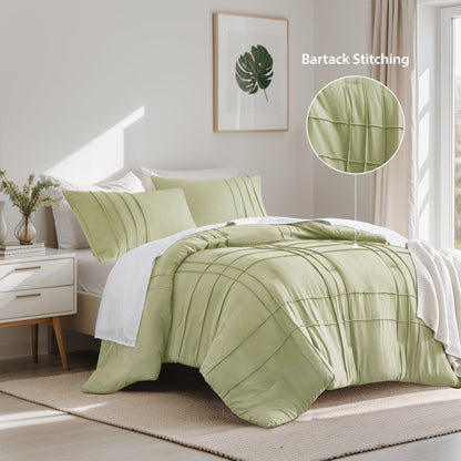 Soft Washed Pleated Comforter Set