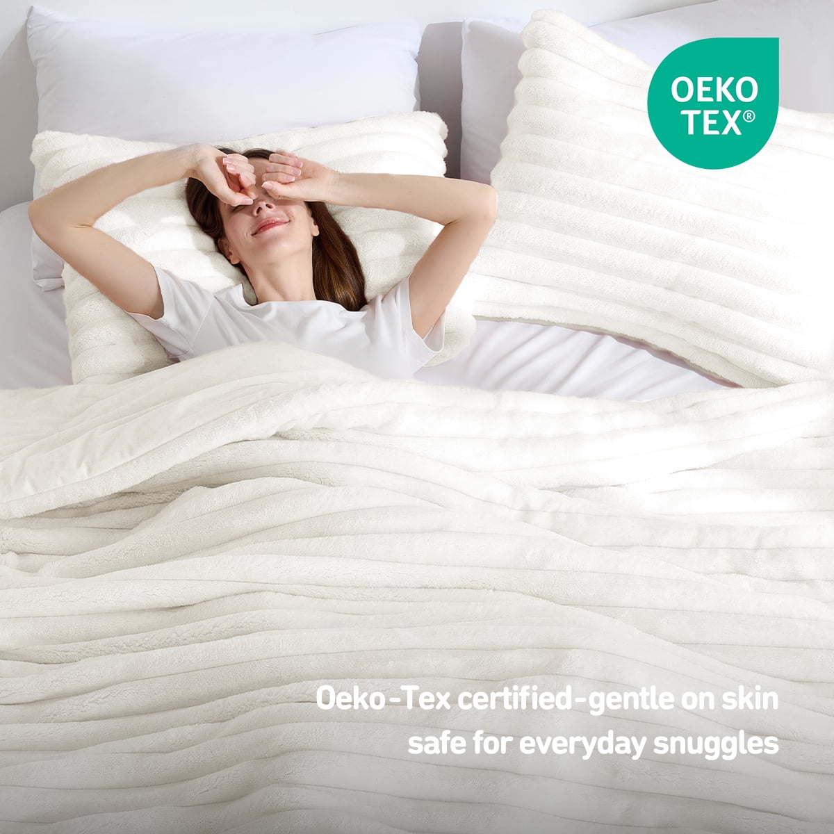 Fluffy Ribbed Plush Comforter Bedding Set