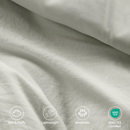 Soft Washed Pleated Comforter Set