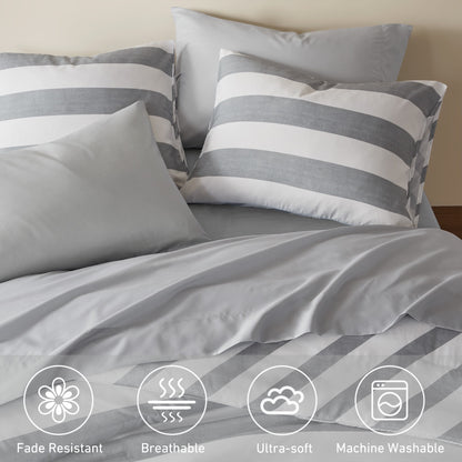 Textured Stripe Print Comforter Mini Set