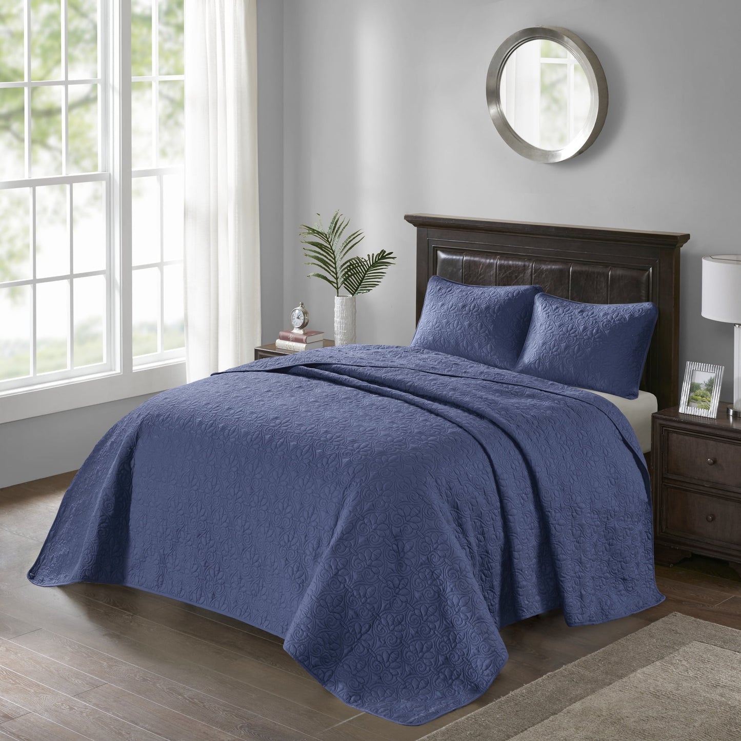 Classic Stitch Bedspread Set Lightweight Reversible Bedding Set
