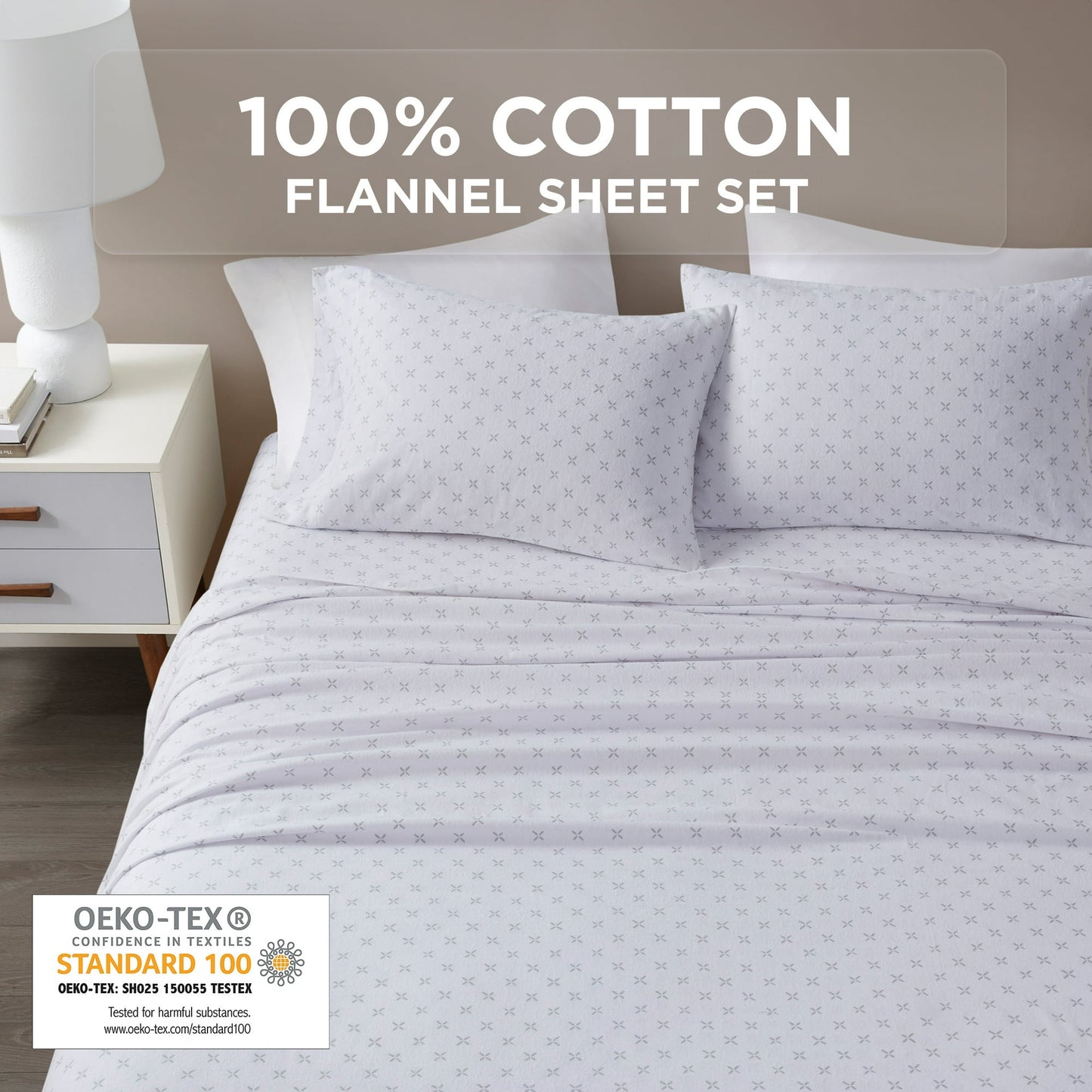 Sheet Set 100% Cotton Flannel Oversized Bed Sheets with Deep Pocket