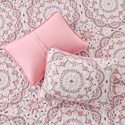 Boho Medallion Reversible Quilt Set with Pillowcase