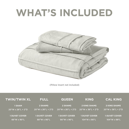 Soft Washed Pleated Duvet Cover Set