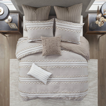 Cotton Oblong Pillow with Tassel Fringe, Ivory