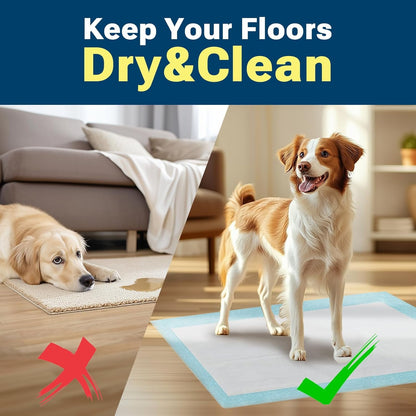 Disposable Absorbent Dog Pee Pads, 50 Count Extra Large Puppy Training Pads, Leak-Proof & Quick Dry