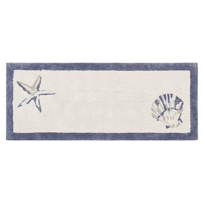 Cotton Bathroom Rug Reversible Coastal Machine Washable