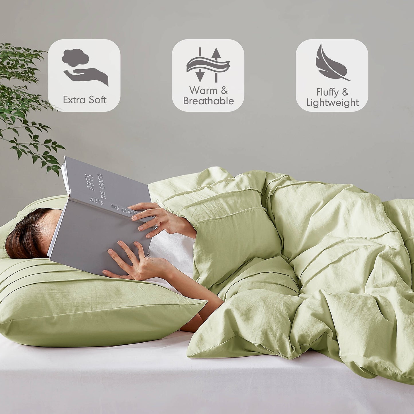 Soft Washed Pleated Comforter Set