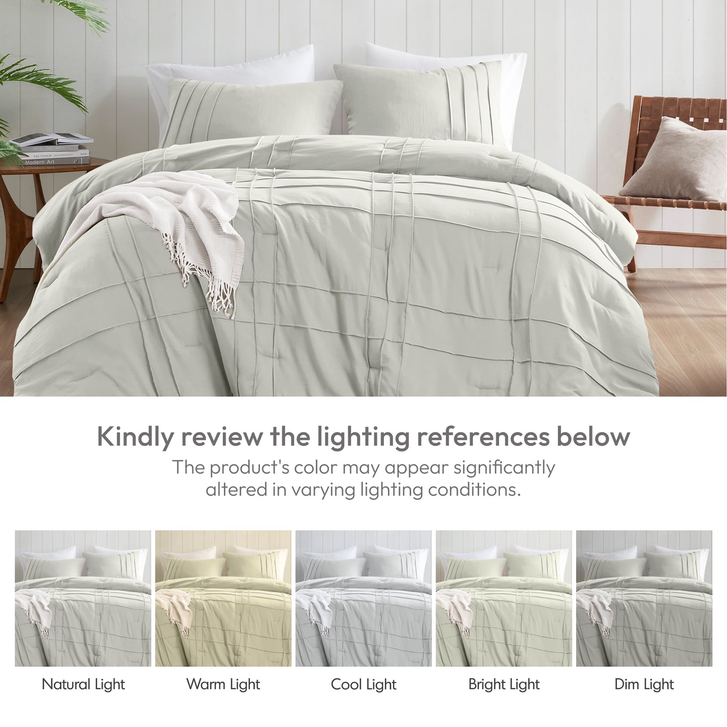 Soft Washed Pleated Comforter Set