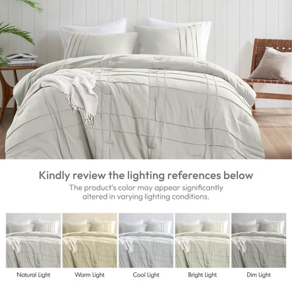 Soft Washed Pleated Comforter Set