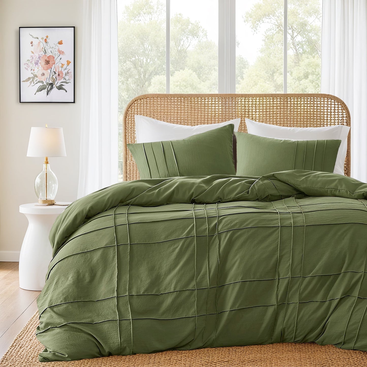 Soft Washed Pleated Duvet Cover Set