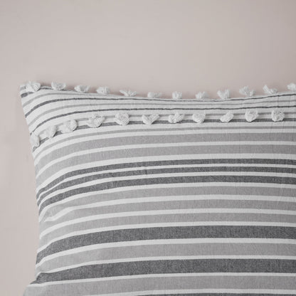 Jacquard Yarn-Dyed Stripes Cotton Duvet Cover Set