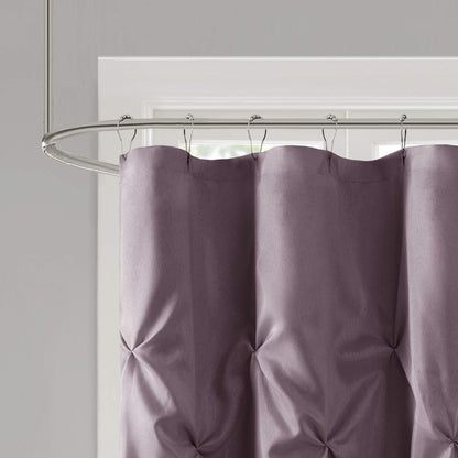 Shower Curtain Faux Satin Bath Curtain with 12 Button Holes Lightweight Bathroom Curtain Decor