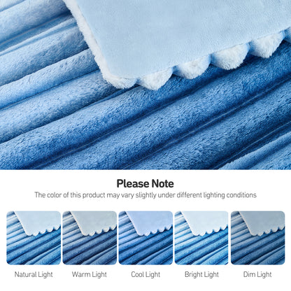 Fluffy Ribbed Plush Comforter Set