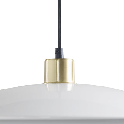 2-Tier Layered Shade Pendant, Gold/White