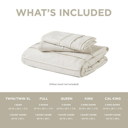 Soft Washed Pleated Duvet Cover Set