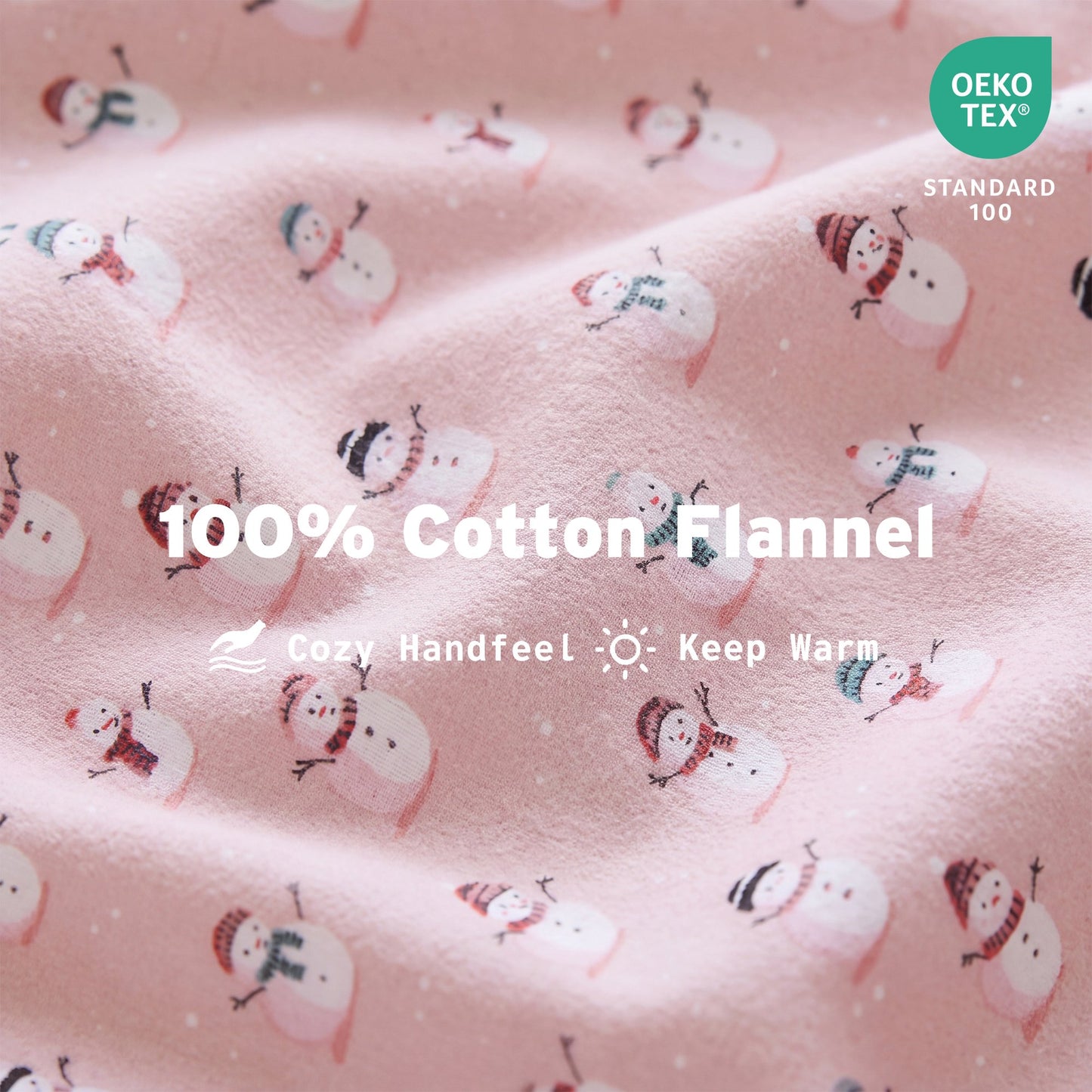 Cotton Flannel Sheet Set, 100% Cotton Bed Sheets Set with Deep Pocket