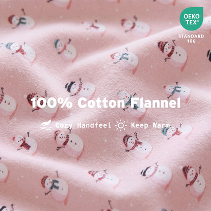 Cotton Flannel Sheet Set, 100% Cotton Bed Sheets Set with Deep Pocket