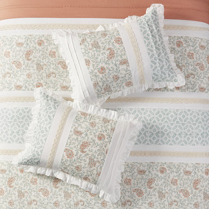 Pintuck Faux Silk Comforter Set with Bed Skirt and Decor Pillow