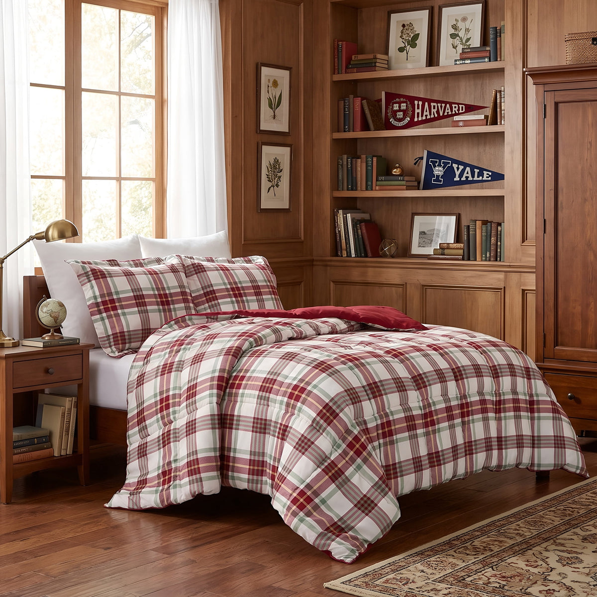 Harrison Plaid Reversible Comforter Bed Set with Pillow Shams