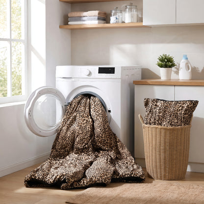 Brown Animal Print Comforter Set, Luxury Bedding Set, Comforter with Decorative Pillow