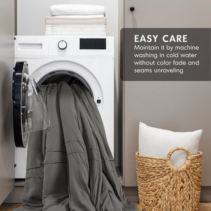 Soft Washed Pleated Comforter Set