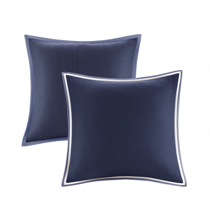 7 Piece Microfiber Comforter Set, Navy