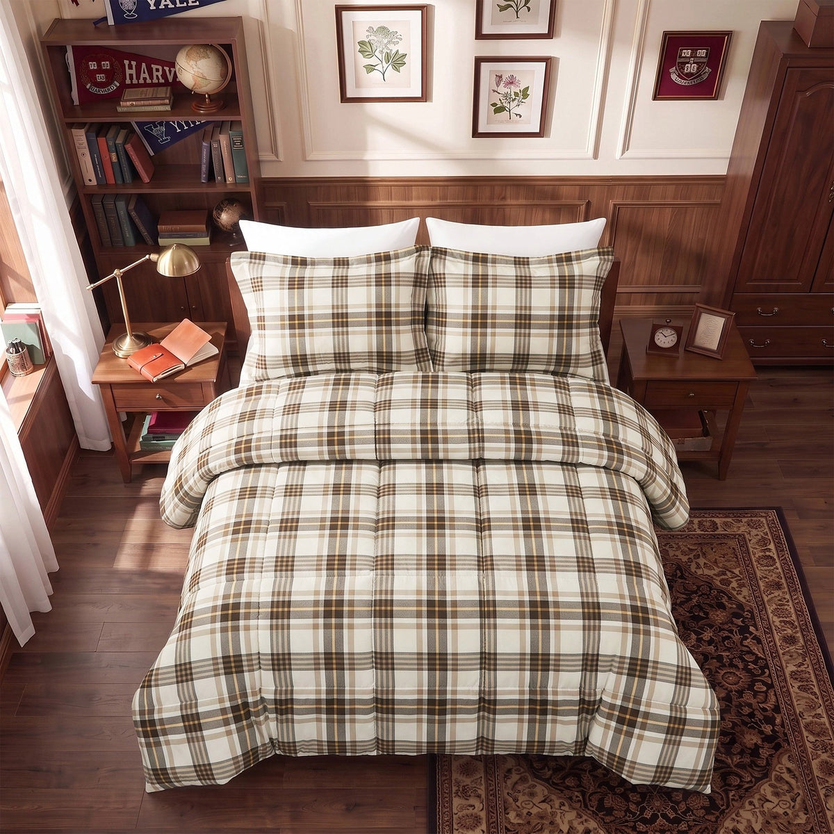 Harrison Plaid Reversible Comforter Bed Set with Pillow Shams