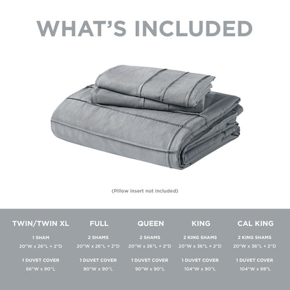 Soft Washed Pleated Duvet Cover Set