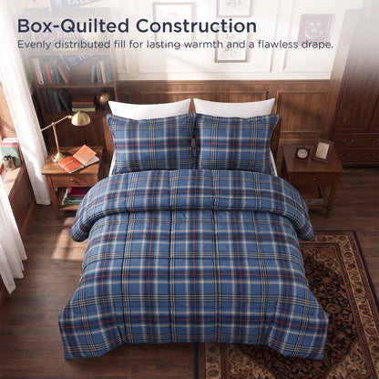 Harrison Plaid Reversible Comforter Bed Set with Pillow Shams