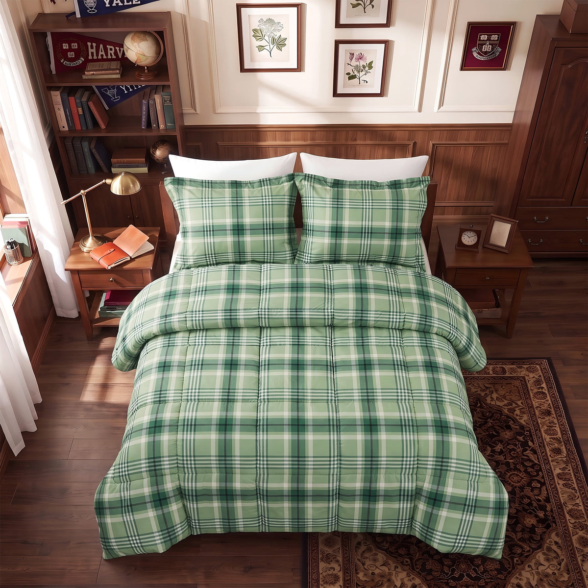 Harrison Plaid Reversible Comforter Bed Set with Pillow Shams