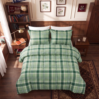 Harrison Plaid Reversible Comforter Bed Set with Pillow Shams