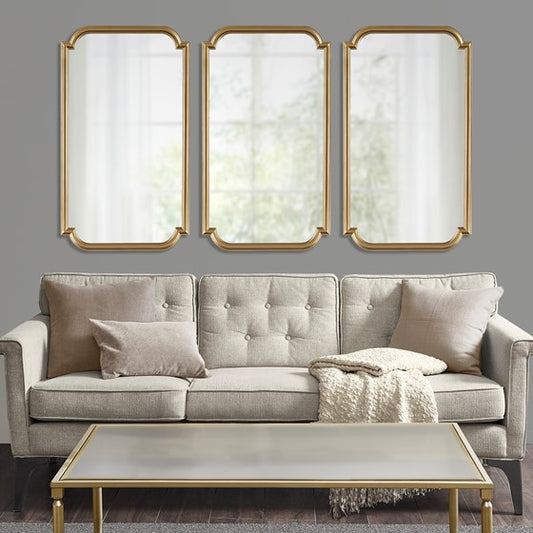 Scalloped Wood Wall Mirror