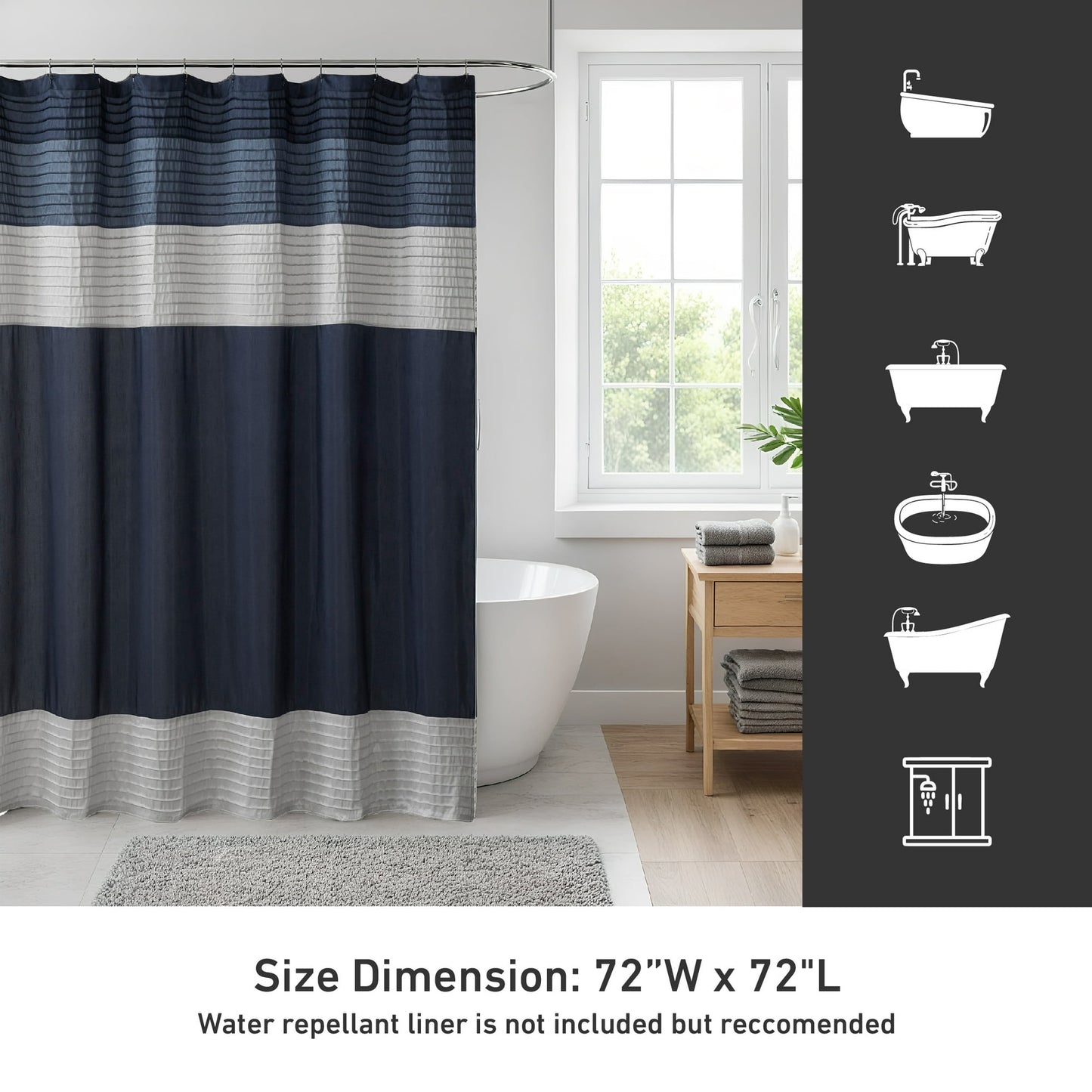 Faux Silk Shower Curtain