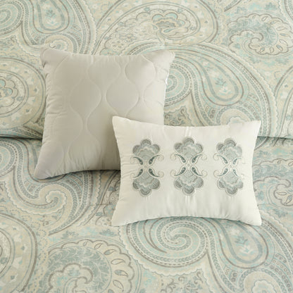 Cotton Floral Printed Reversible Comforter Set