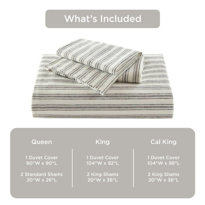 Duvet Cover Set, Striped Duvet Cover, Bedding Set with Pillow Shams