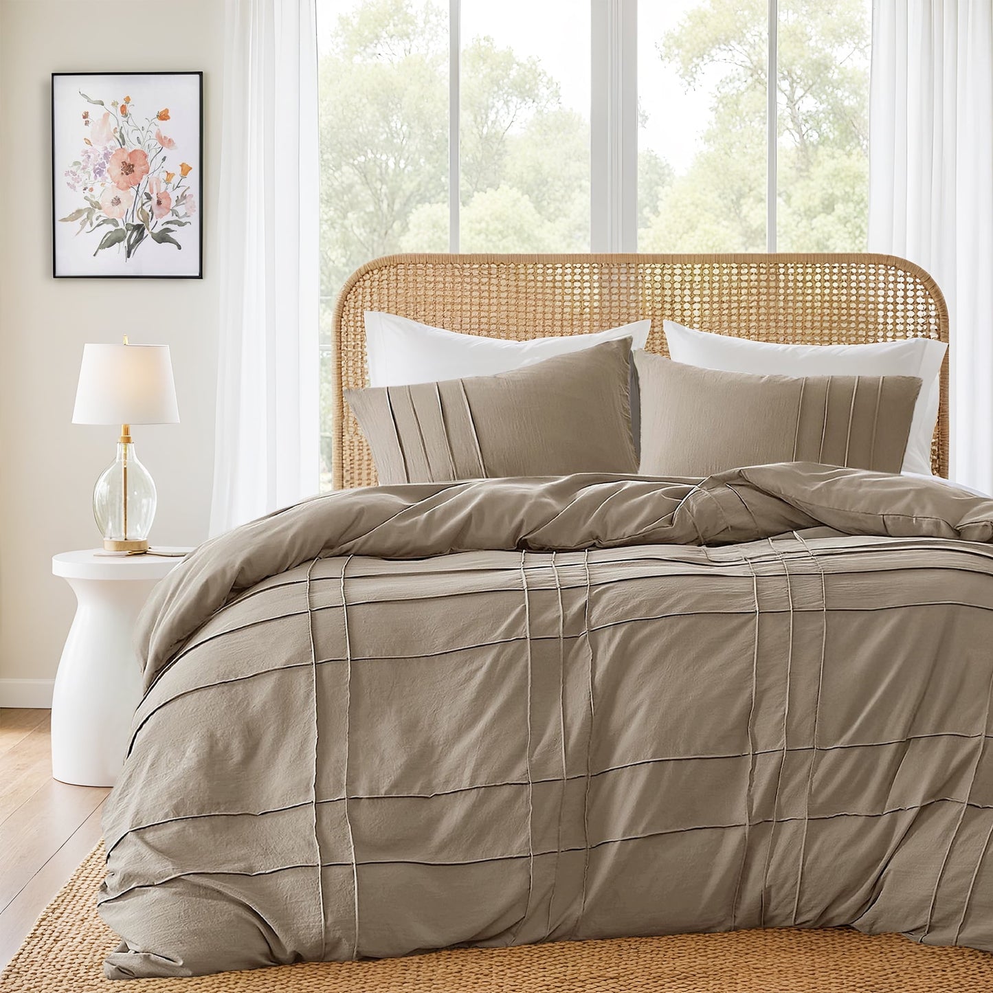 Soft Washed Pleated Duvet Cover Set