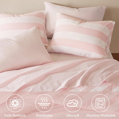 Textured Stripe Print Comforter Mini Set