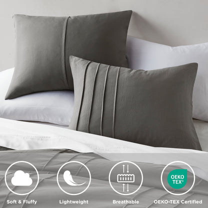 Soft Washed Pleated Duvet Cover Set