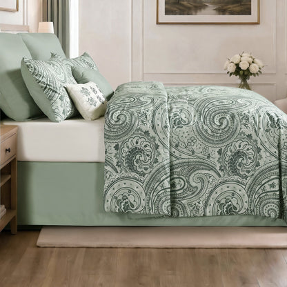 Kamira Cotton Paisley Floral Reversible Comforter Set