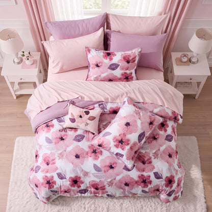 Tatum Reversible Floral Comforter Set with Sheets