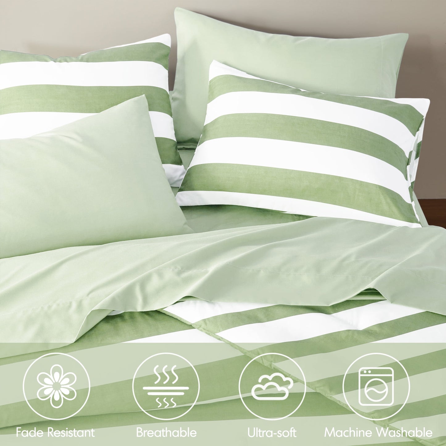 Textured Stripe Print Comforter Mini Set