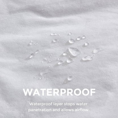 White Quilted Fitted Mattress Pad Cover with Deep Pocket, Waterproof Mattress Protector, Cloud Soft Down Alternative Mattress Cover, Machine Washable