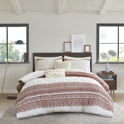 Cotton Duvet Cover Set with Chenille Tufting