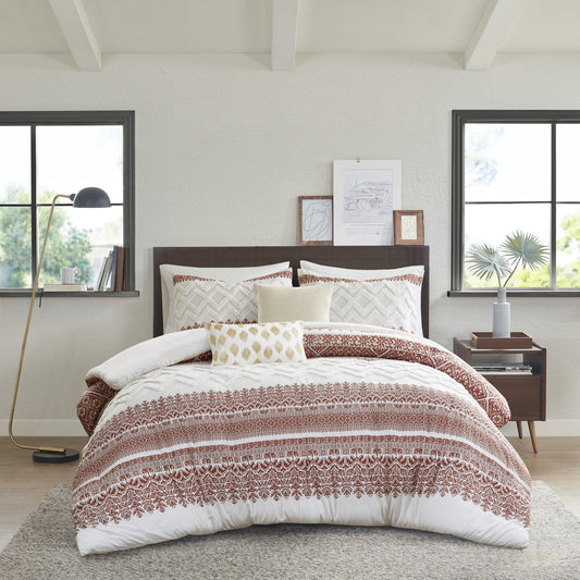 Cotton Duvet Cover Set with Chenille Tufting