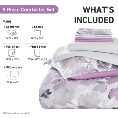 Medallion Pattern Bed in a Bag Bedding Comforter Set with Comforter, Flat Sheets, Fitted Sheets with Side Pockets