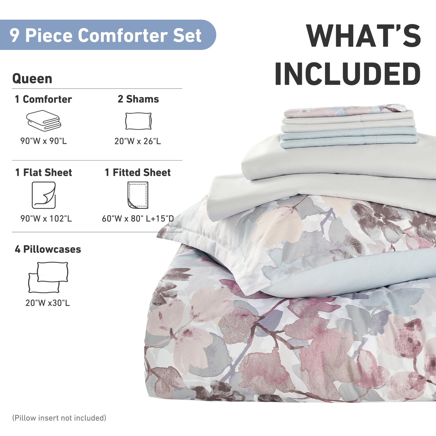 Medallion Pattern Bed in a Bag Bedding Comforter Set with Comforter, Flat Sheets, Fitted Sheets with Side Pockets