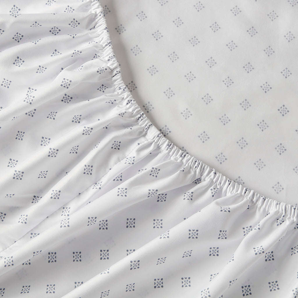 Chambray Print Microfiber Comforter Set with Bed Sheets