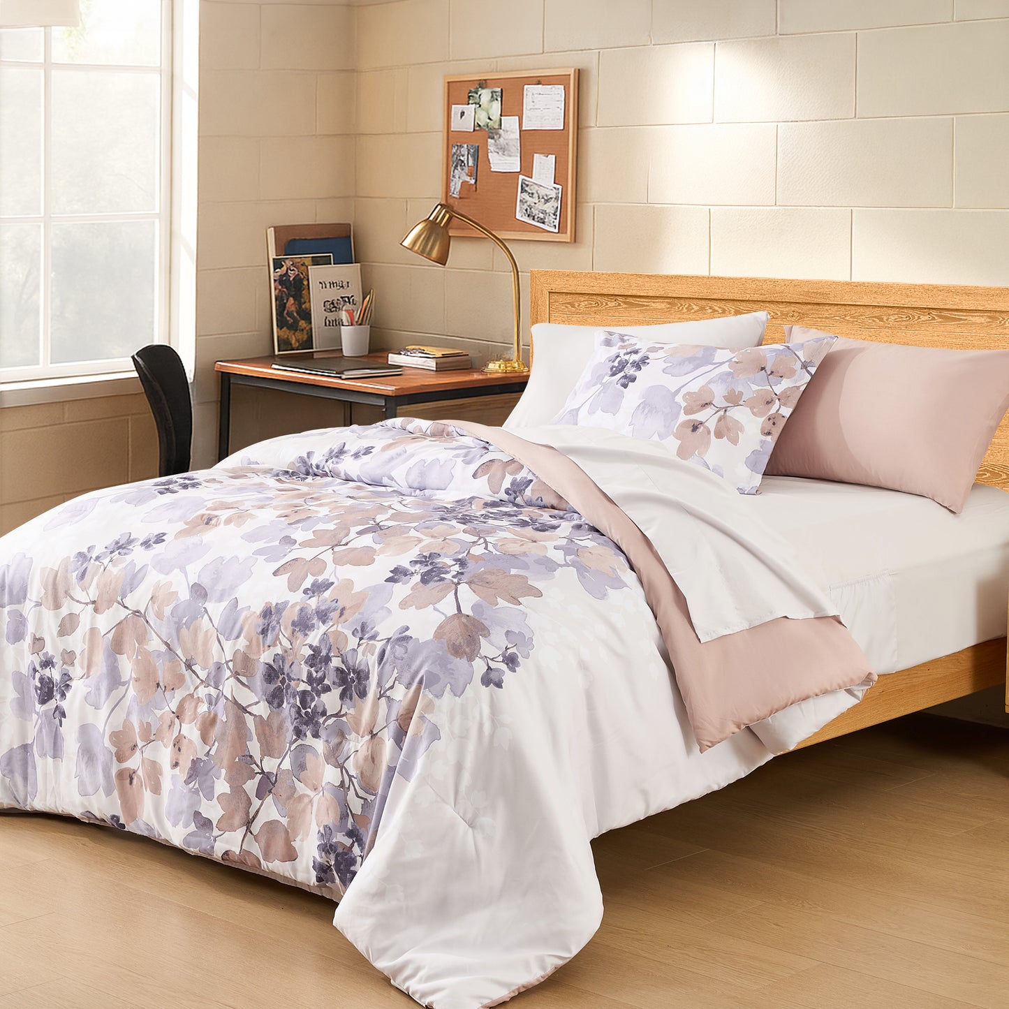 Medallion Pattern Bed in a Bag Bedding Comforter Set with Comforter, Flat Sheets, Fitted Sheets with Side Pockets