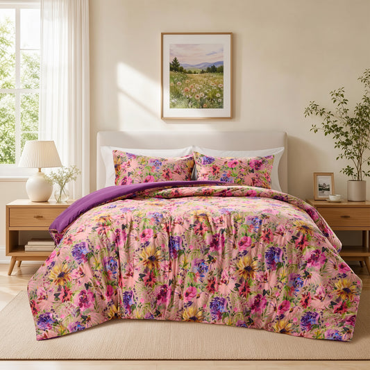 Ambrosia Boho Velvet Reversible Comforter Mini Set